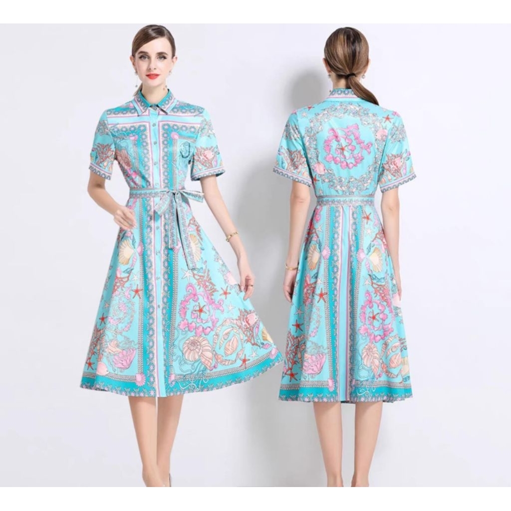 Dress Butik Mewah Import Premium "SALSABILA (GJ MEI 2687)" Cek
