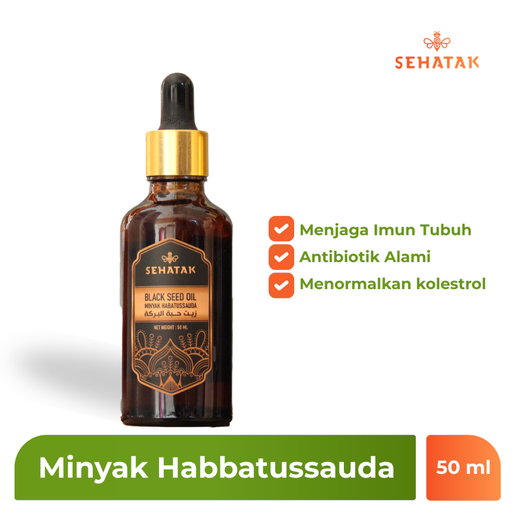 Sehatak - Minyak Habatussauda 50ml Original Ekstrak Jintan Hitam Murni Herbal Alami untuk Imun & Kes