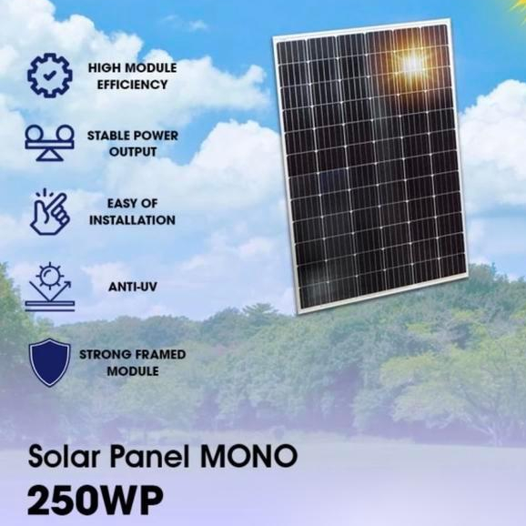 Solana Solar Panel Mono 250Wp Pv Modul Solar Cell 250 Wp Mono Silver Terbaru 