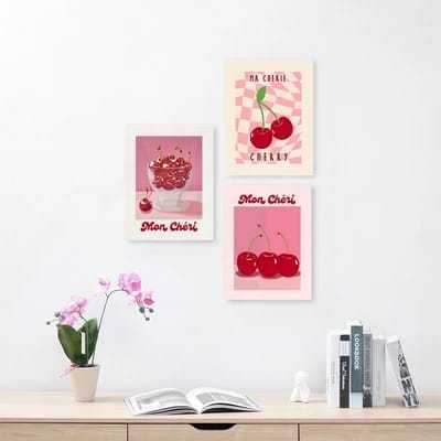 INFORMA  CANVAS PRINT SET(3) CHERRY XC493 30X40CM // INFORMA CANVAS // HIASAN DINDING