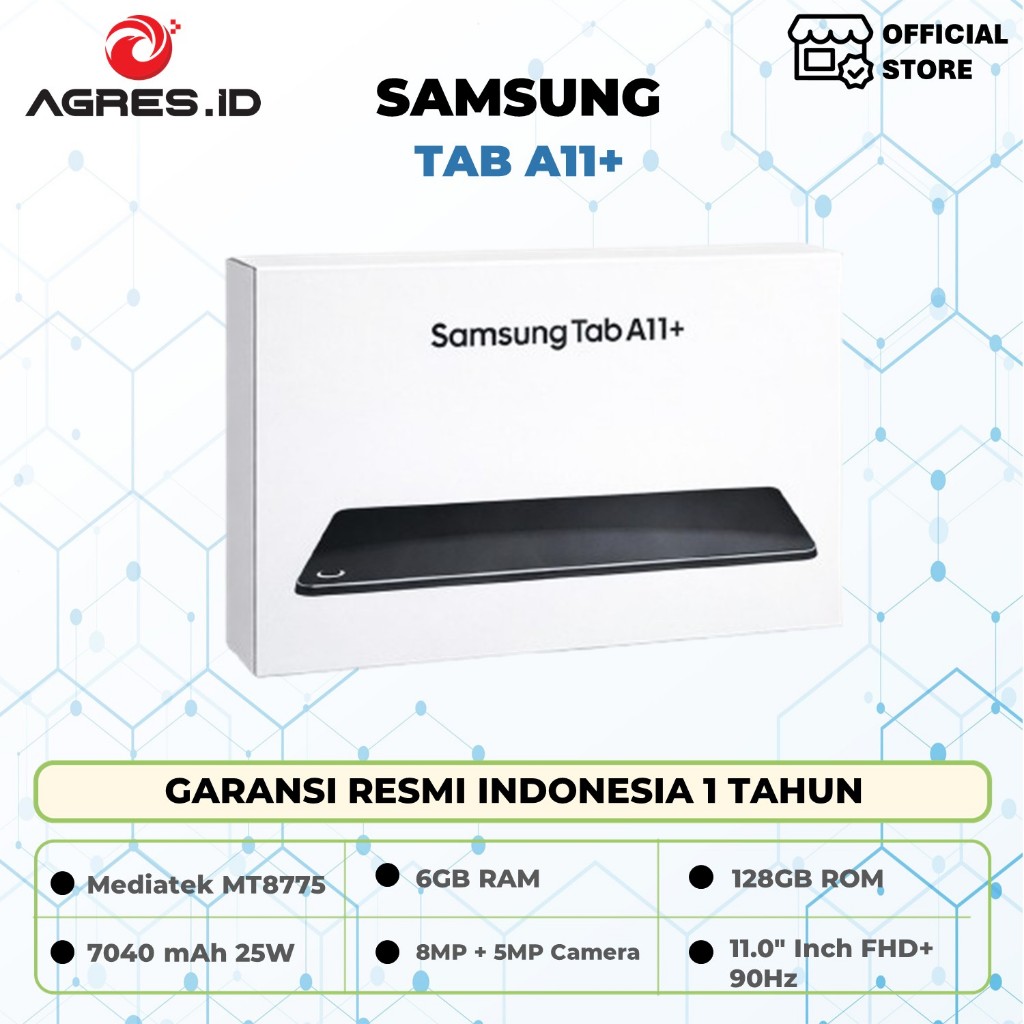 SAMSUNG GALAXY TAB A11 PLUS 6GB 128GB WIFI  |  5G 6GB 128GB GARANSI RESMI