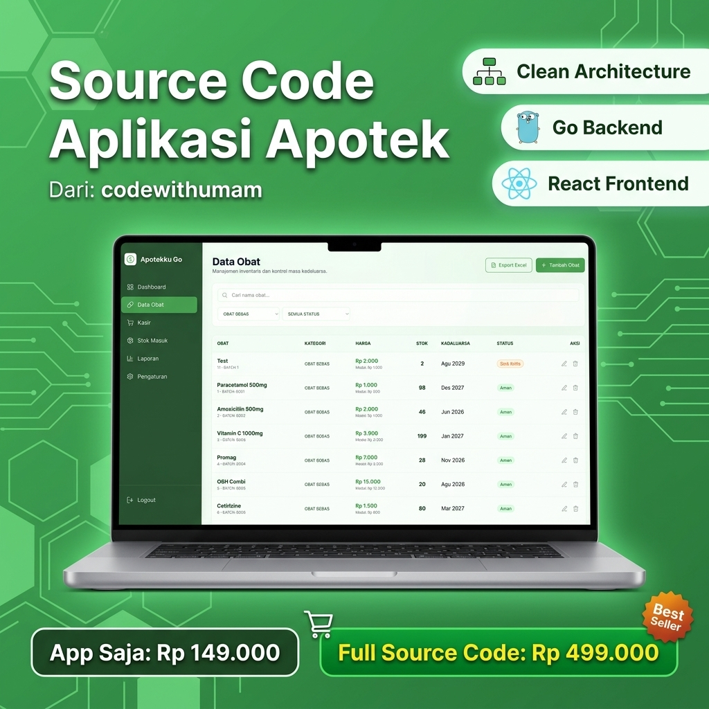 [SOURCE CODE] Aplikasi Manajemen Apotek Kasir POS Stok Obat Expired