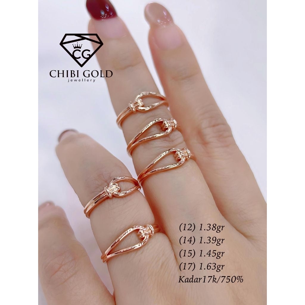 CHIBI GOLD - Cincin emas 750 kadar 17K - chibi gold jawellery