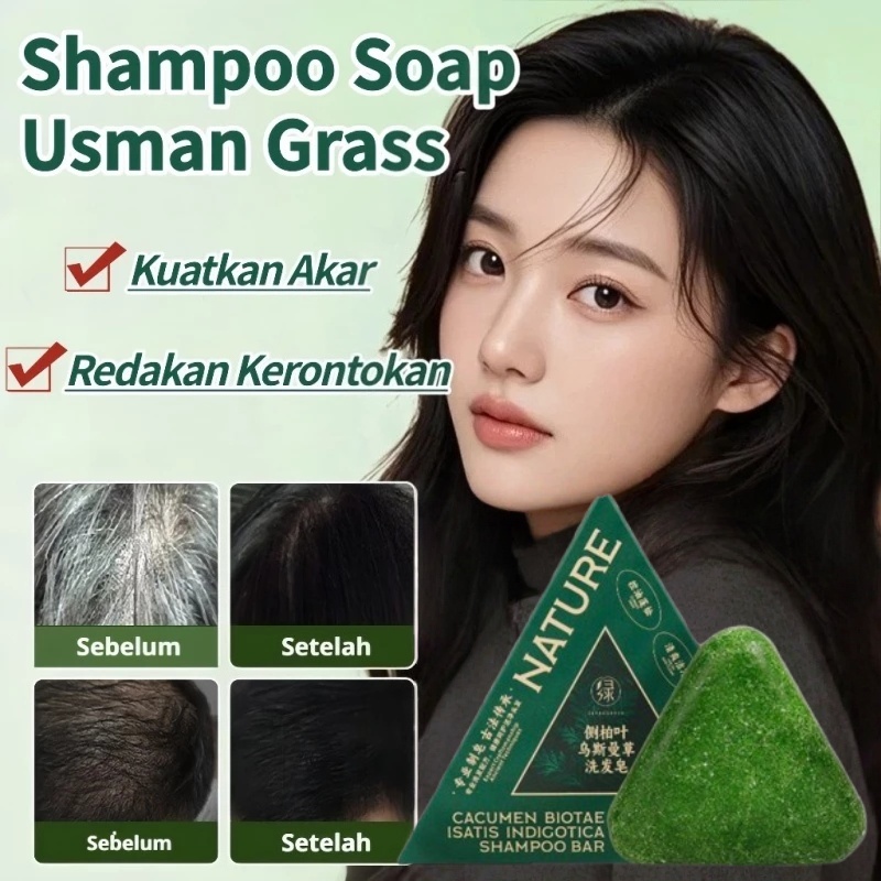 Nature Seven Green ShampooSoapUsman Grass 120g Shampoo BarHair Growth Safeguard Scalp Menenangkan Fo