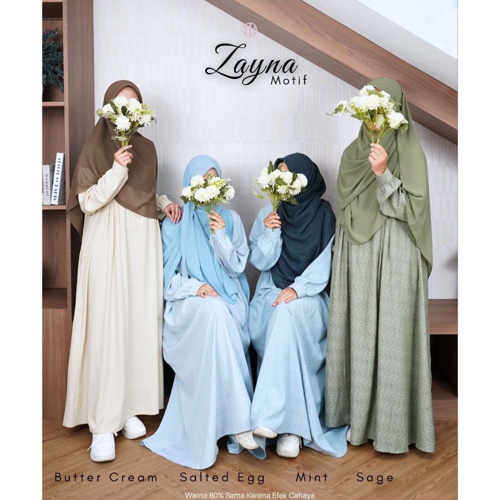 Zayna Motif Dress by Pelangi Hijab | Gamis Syari, elegan, nyaman, ekonomis