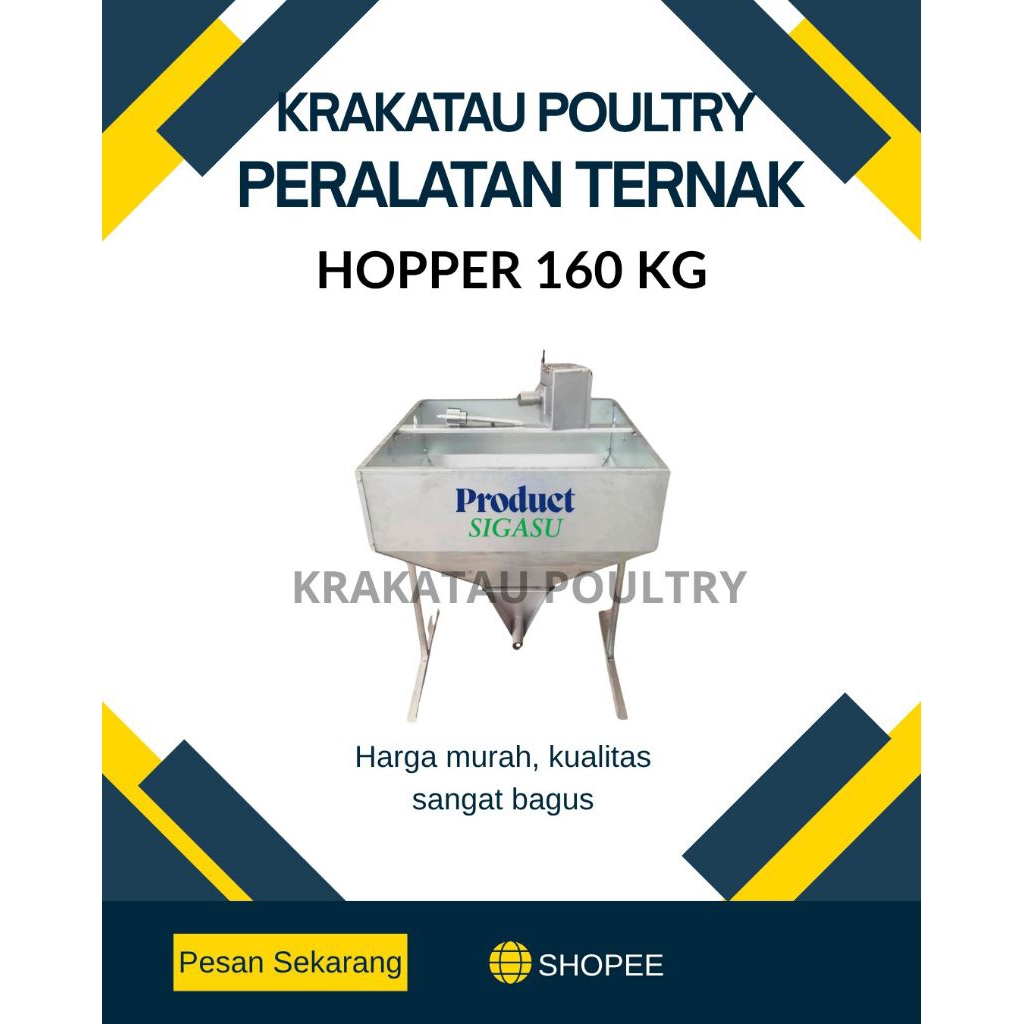 HOPPER SET 50 / 160 KG TUANG PAKAN TEMPAT MAKAN AYAM OTOMATIS