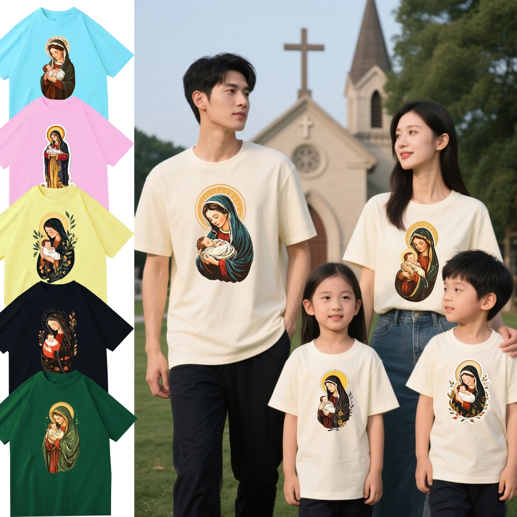 SAYES - BAJU ROHANI KAOS KATOLIK BUNDA MARIA dan BAYI YESUS KAOS BUNDA MARIA