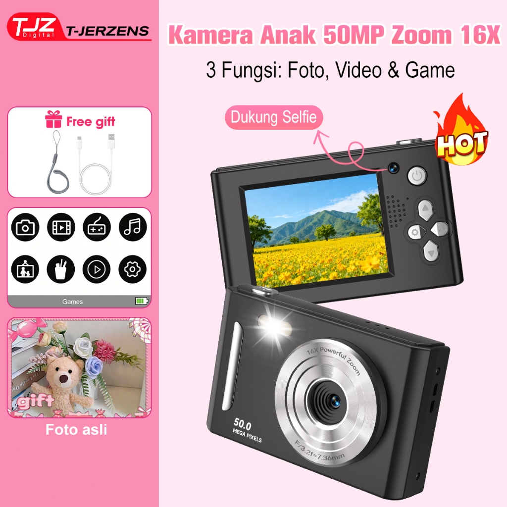 Digital Oasis M26 camera digital Kamera CCD Kamera Vlog flash bisa Upload ke HP