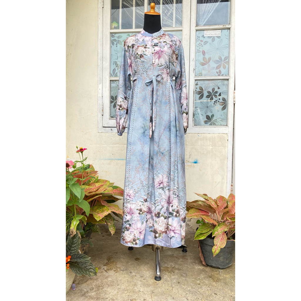 gamis dewasa motif bunga-bunga