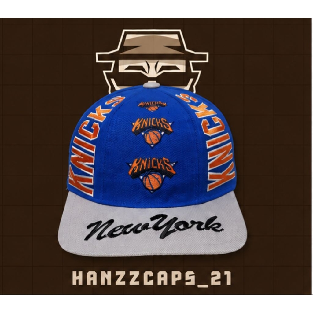 Topi Vintage 90s New York Knicks Nba Block Head