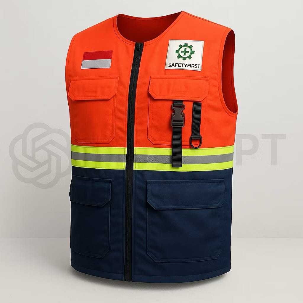 Vest Rompi Safety Original | Rompi Safety Lapangan Pria Wanita | Rompi Safety Kerja Harian