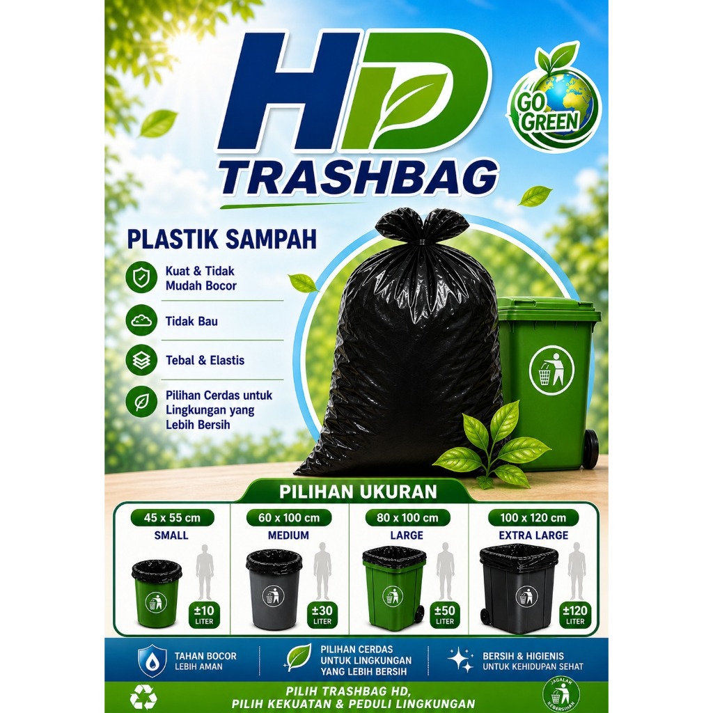 Trash Bag Plastik Sampah 80 x 100 cm