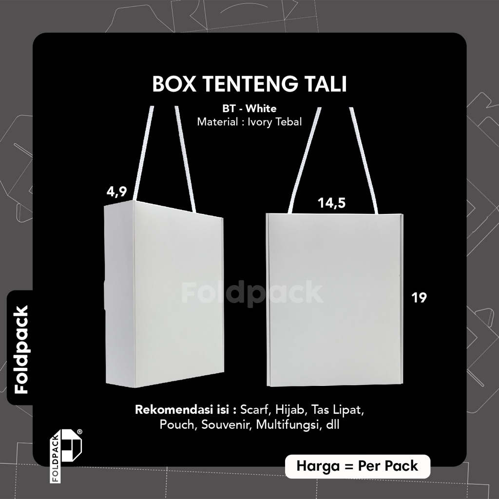 BOX TENTENG TALI - BOX SCARF - BOX JILBAB - BOX SOUVENIR - 14,5x19x4,9 cm