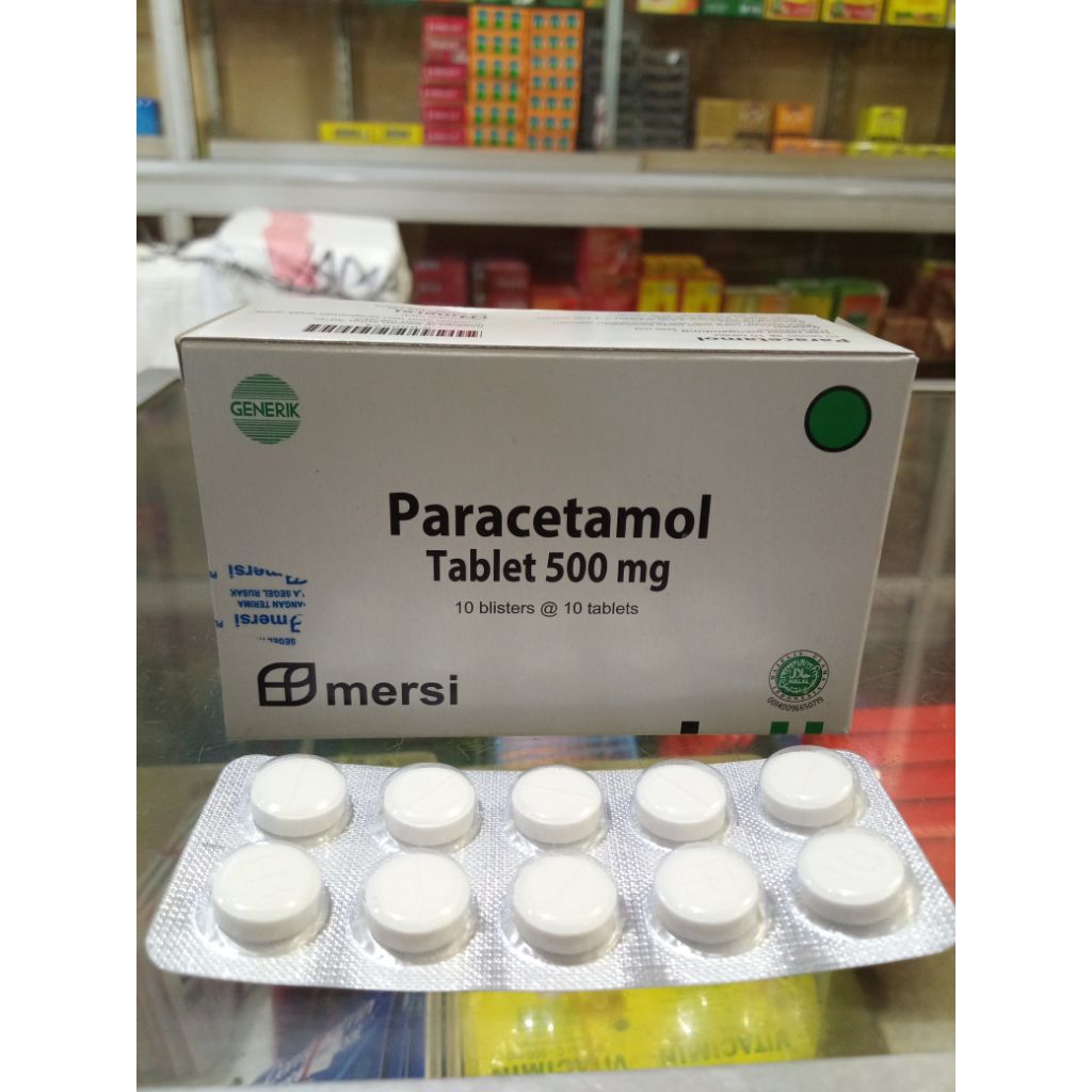 Paracetamol Tablet 500 mg Mersi 1 Box Isi 10 Blister
