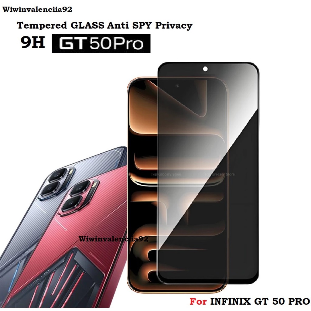 Tempered ANTI SPY PRIVACY - HITAM For INFINIX GT 50 PRO / GT 30 30 PRO / GT 20 PRO / 10 PRO / Temper