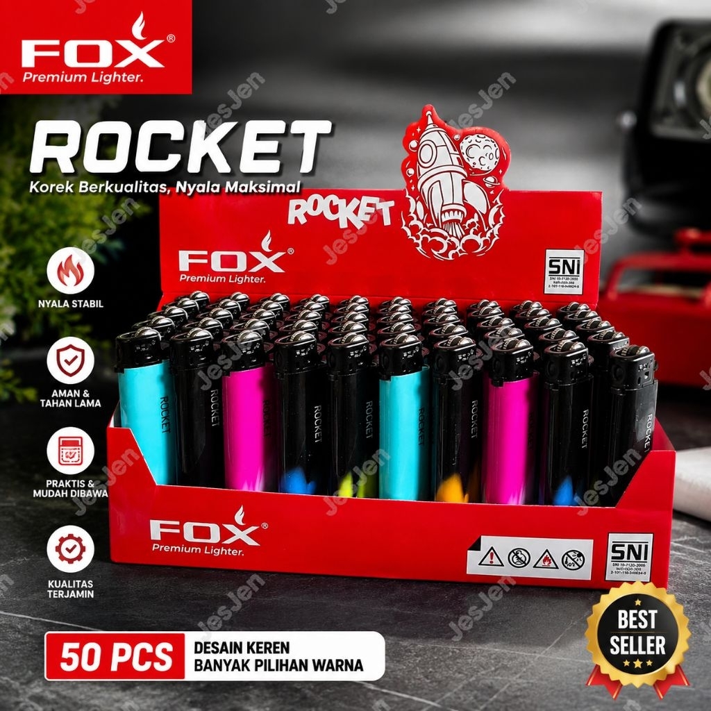 Korek Roda Mirip Cricket isi 50pcs / Korek merek FOX ROCKET isi 50pcs - HARGA GROSIR BISA UNTUK DIJU