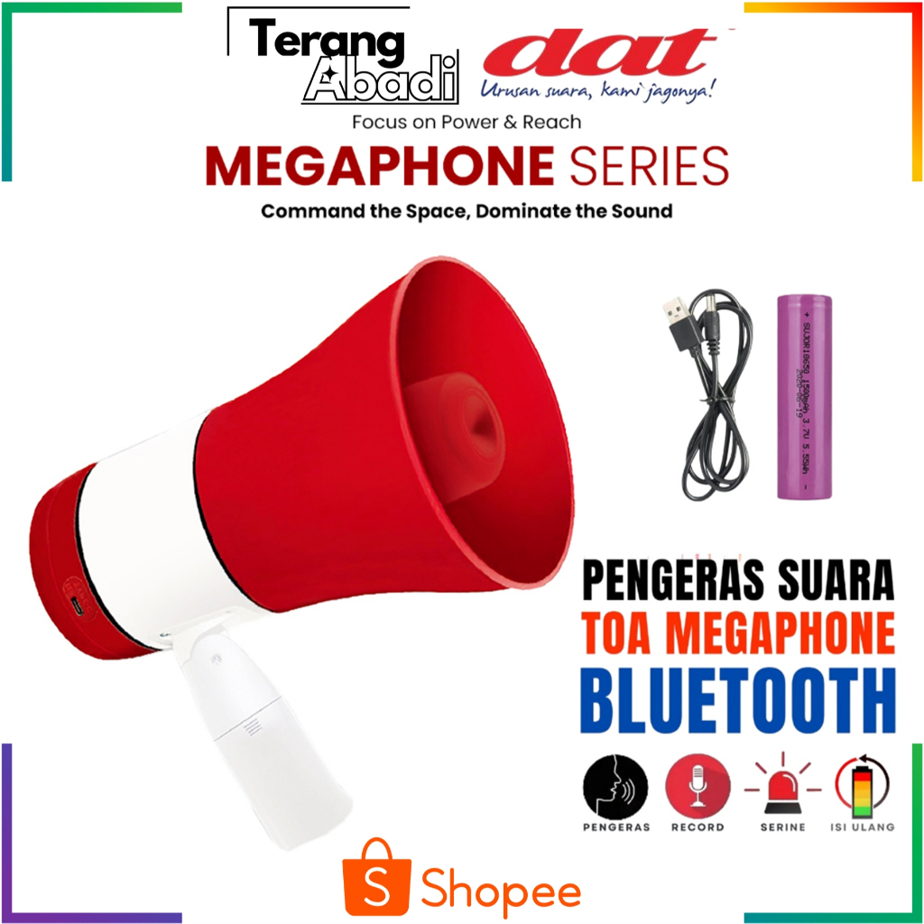 Megaphone Pengeras Suara Dat PX-707 30 Watt Toa Corong Megaphone Dat Speaker Bluetooth Baterai Charg