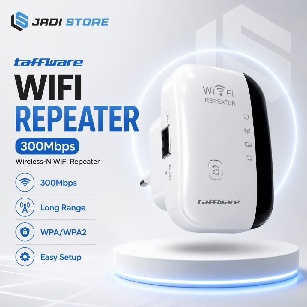 Taffware Wireless-N WiFi Repeater 300Mbps - MT02 Penguat Sinyal WiFi Repeater Extender Booster 300Mb