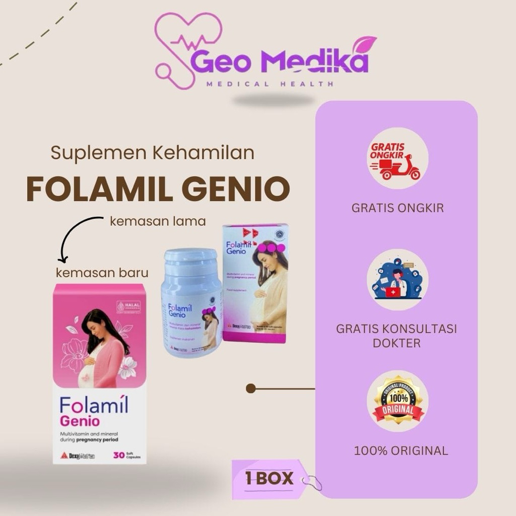 Folamil Genio 30 Kapsul Suplemen Ibu Hamil TM 1 & 2
