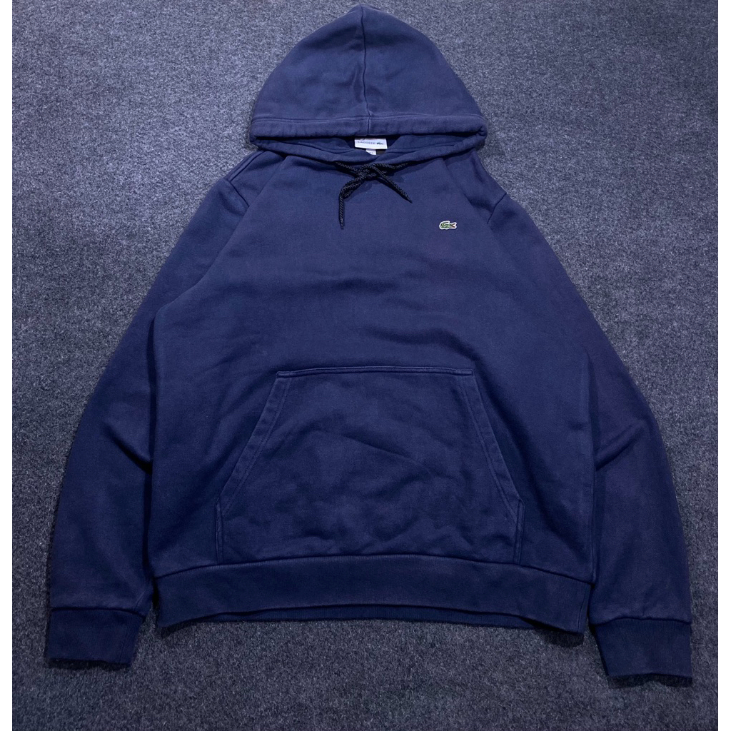 Hoodie Lacoste Navy Original Big Size XL Pullover