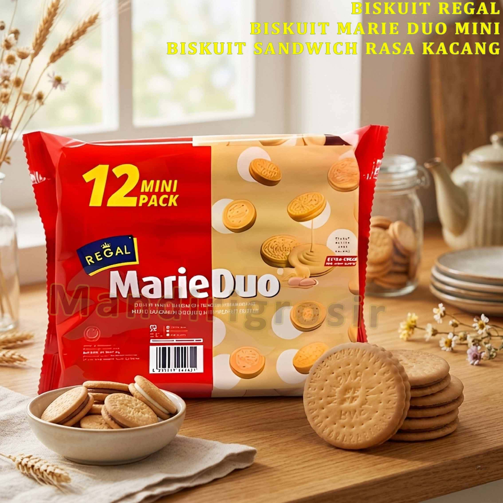 Biskuit Marie Duo Mini Pack * Biskuit Regal * Biskuit Marie Sandwich Rasa Peanut Butter * 20gr
