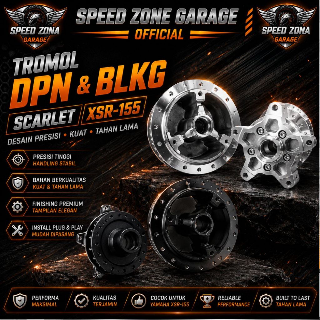 Tromol Depan & Belakang { XSR 155 } " Scarlet Racing "