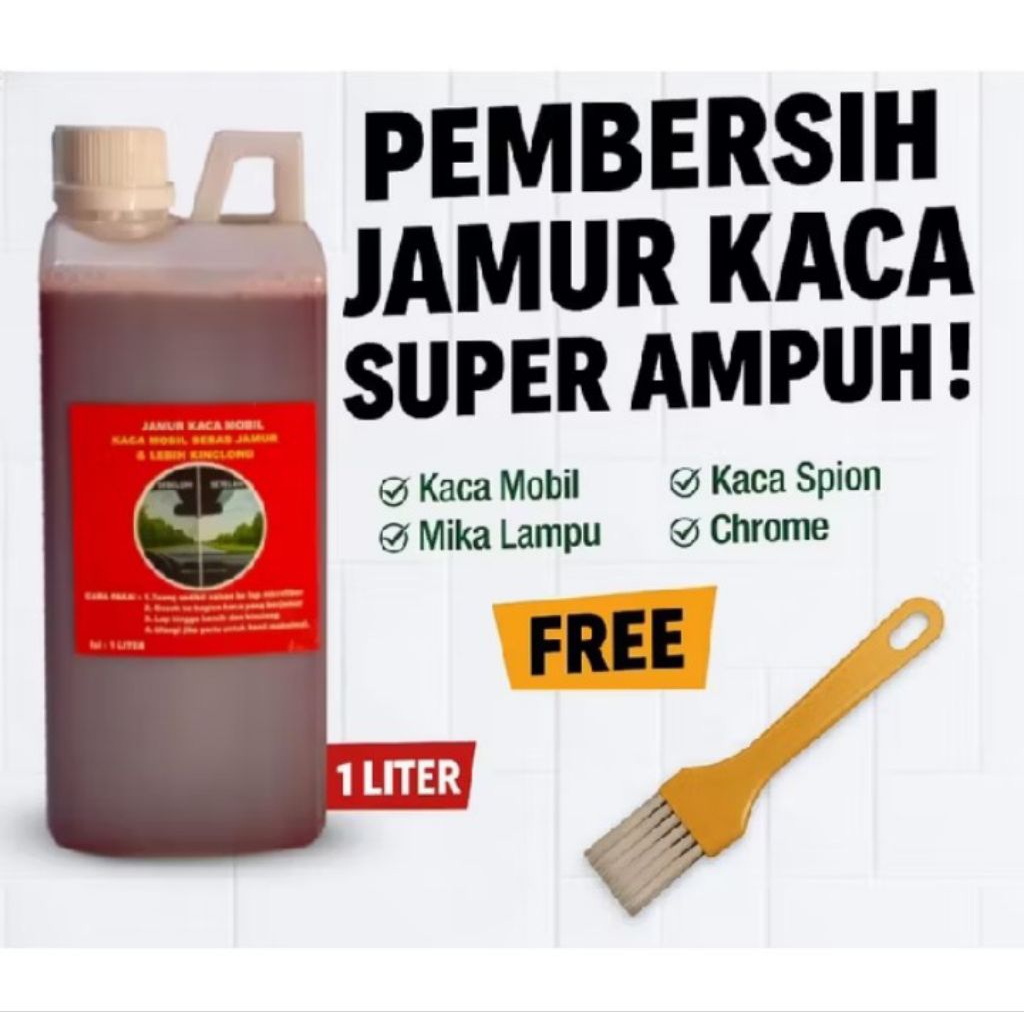 Obat Cairan Pembersih jamur kaca dan Kerak Body Mobil Paling  Ampuh 1Liter
