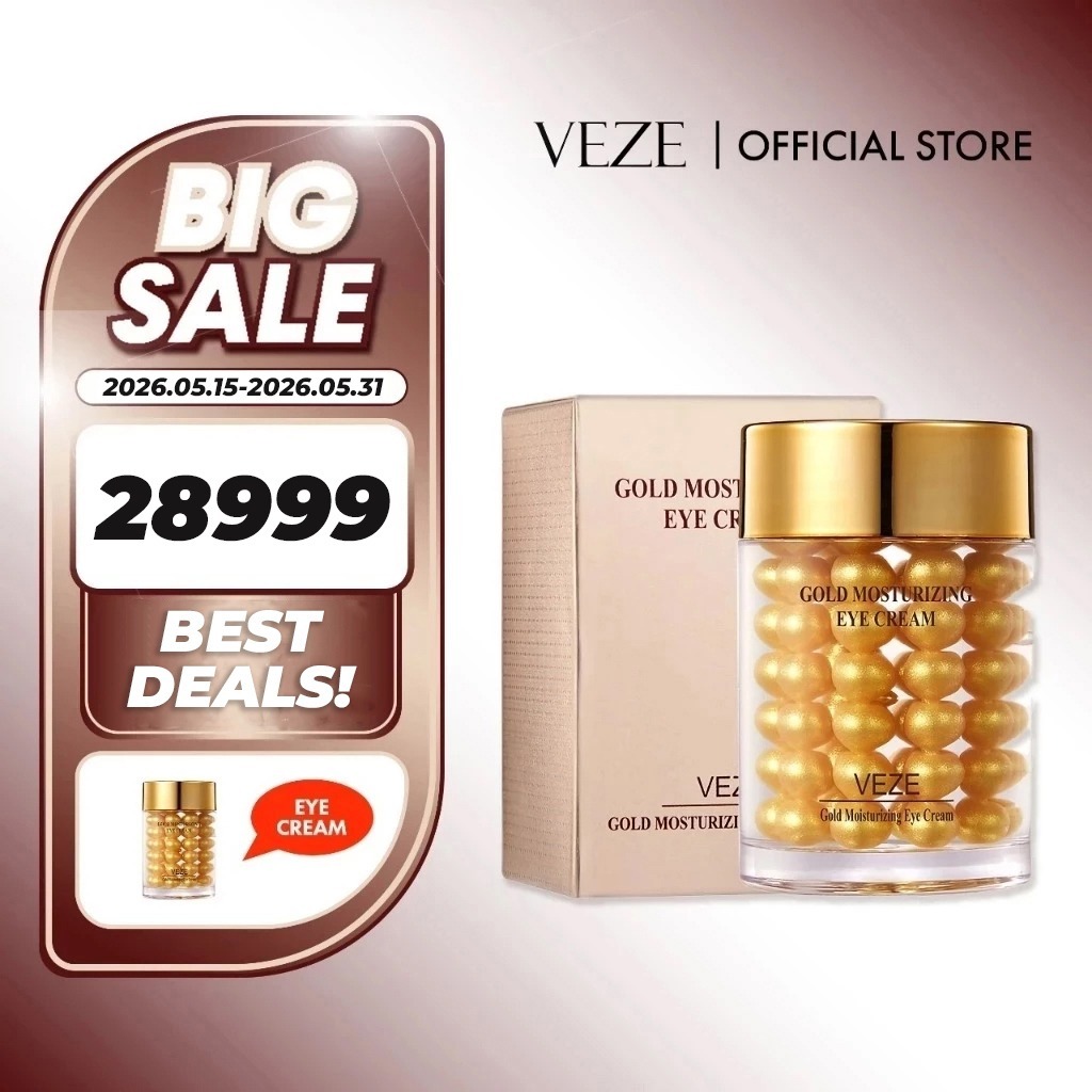 [BPOM] - VEZE Eye Cream Gold Moisturizing  Krim Mata Emas 24k Melembabkan dan Mencerahkan Kulit Area