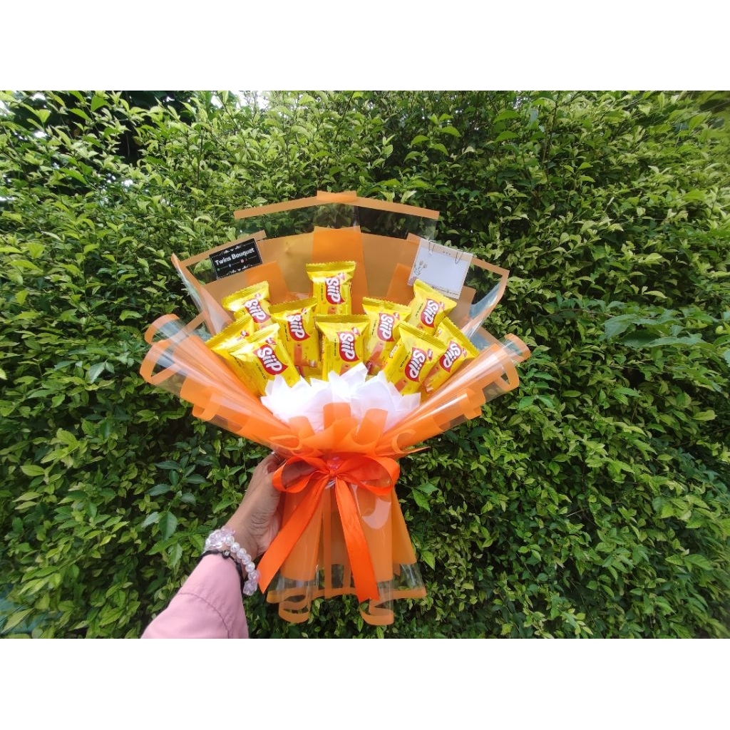 Buket Snack Murah 35k | Snack Bouquet Aesthetic | Kado Wisuda Ulang Tahun | Custom Kertas Cello & Sn