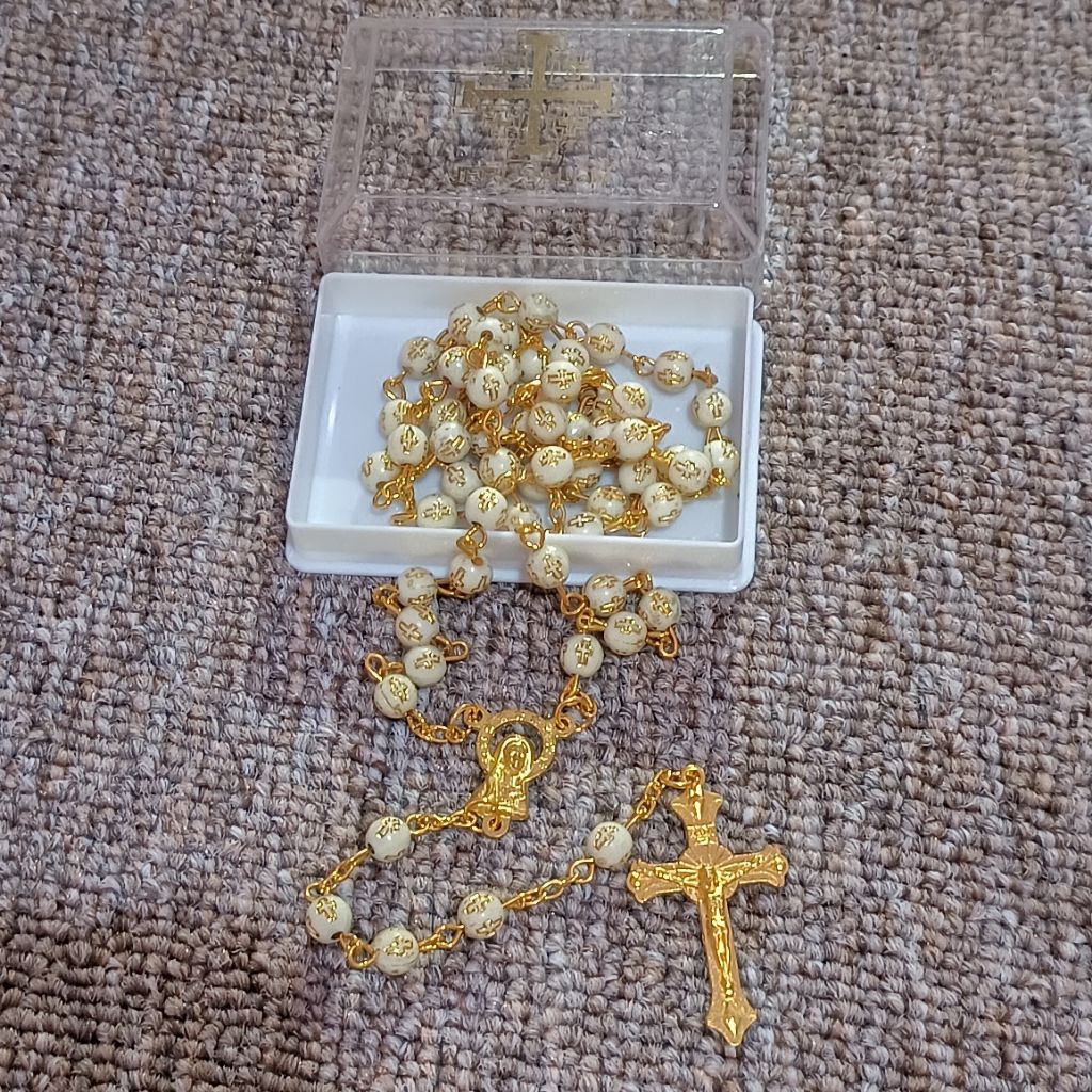 Rosario Gambar Salib Gold Jerusalem 6mm