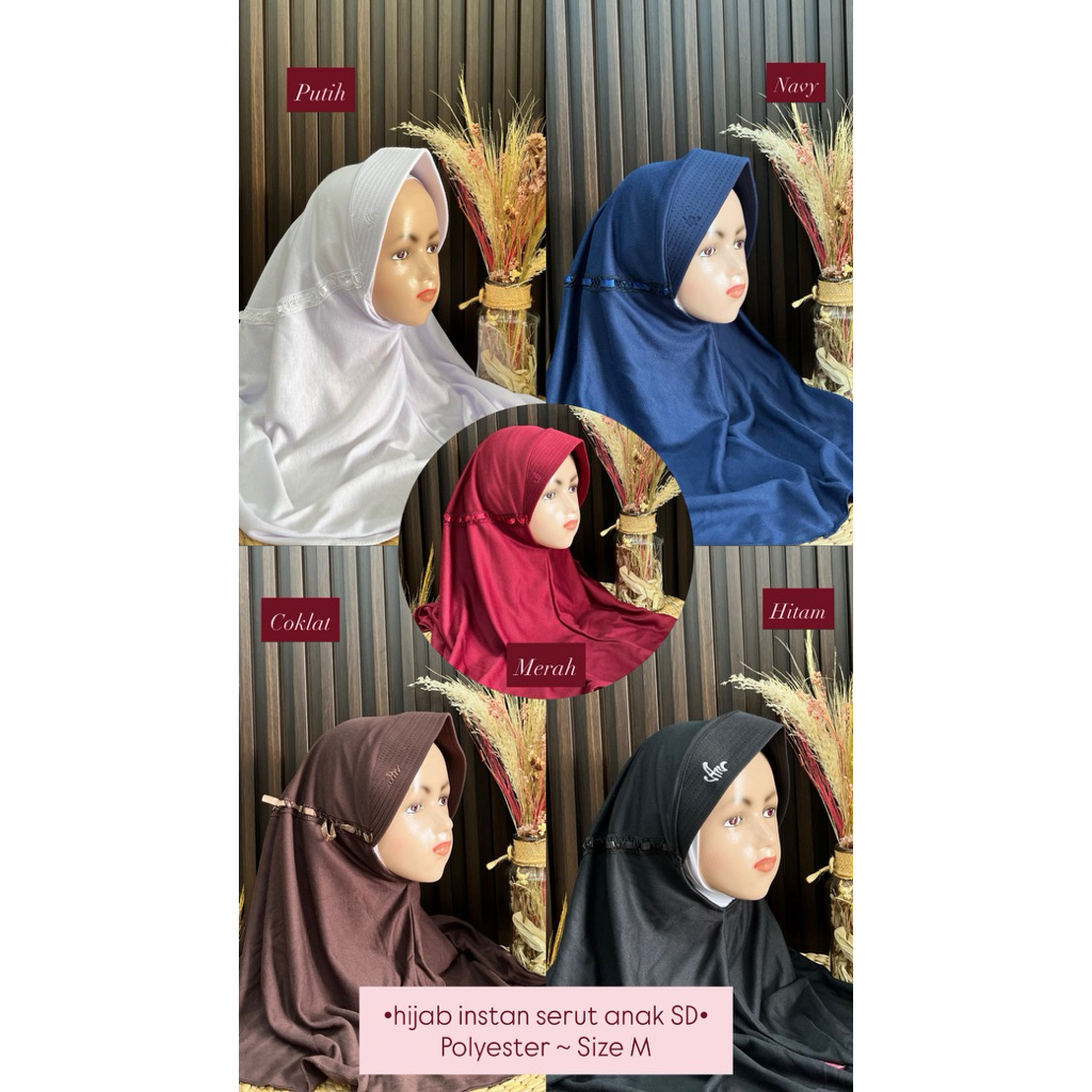 hijab instan serut anak SD