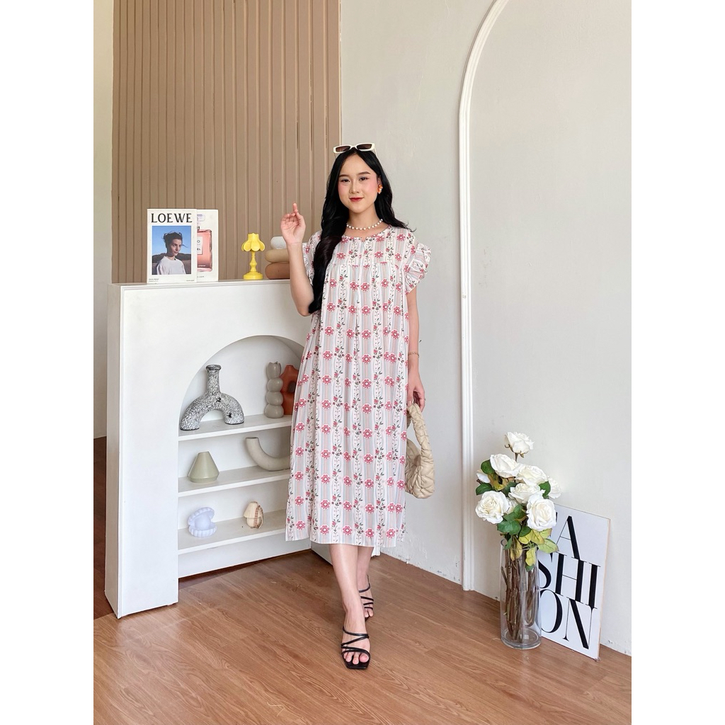 VINNIE DRESS DASTER PENDEK REMPEL HD.Id