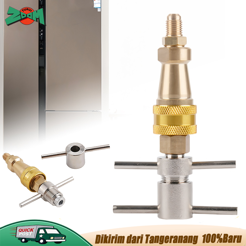Alat Flushing Serbaguna Tanpa Las Free Seal Kapiler Premium Konektor Pendingin Kulkas 1/4 Inchi Kuni