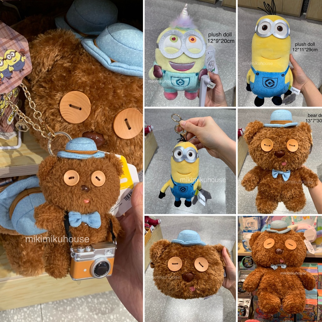 MINIONS OFFICIAL MERCHANDISE KEYCHAIN POTDEMIEL MINION TEDDY BEAR KEYRING TAS BONEKA BOB STUART OTTO