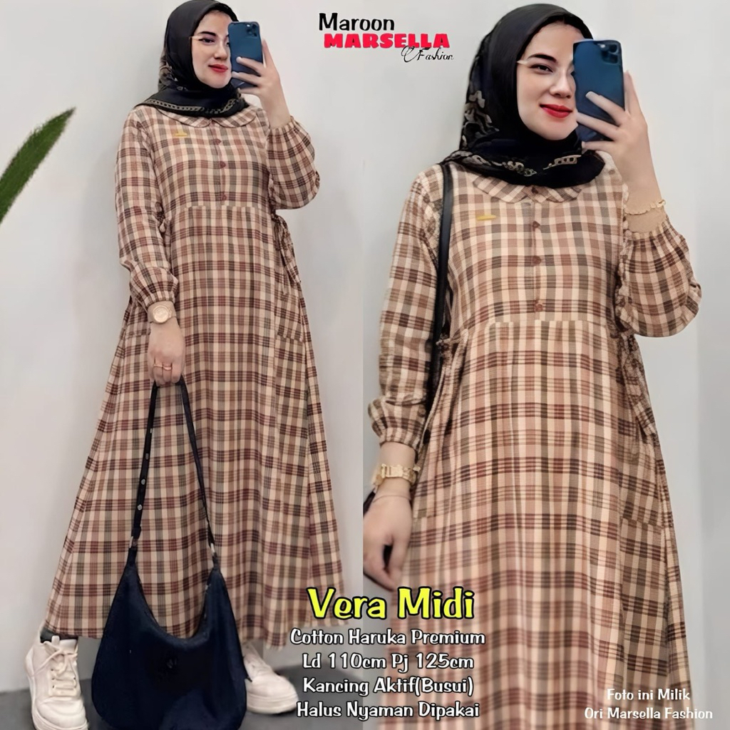 Vera Midi Dress Cotton Haruka Premium by Marsella
