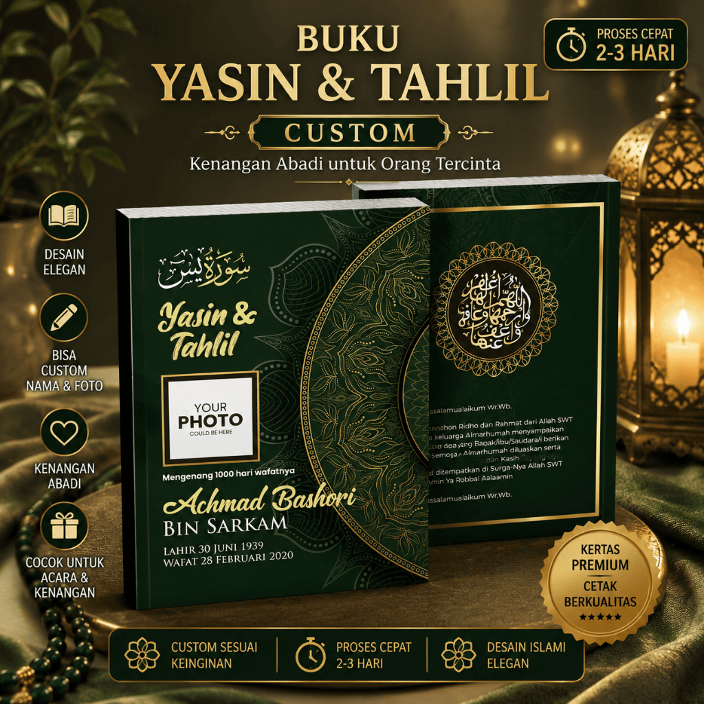 Yasin dan Tahlil Lengkap Souvenir Pengajian 40 Hari 100 1000 Hari Softcover Nadina