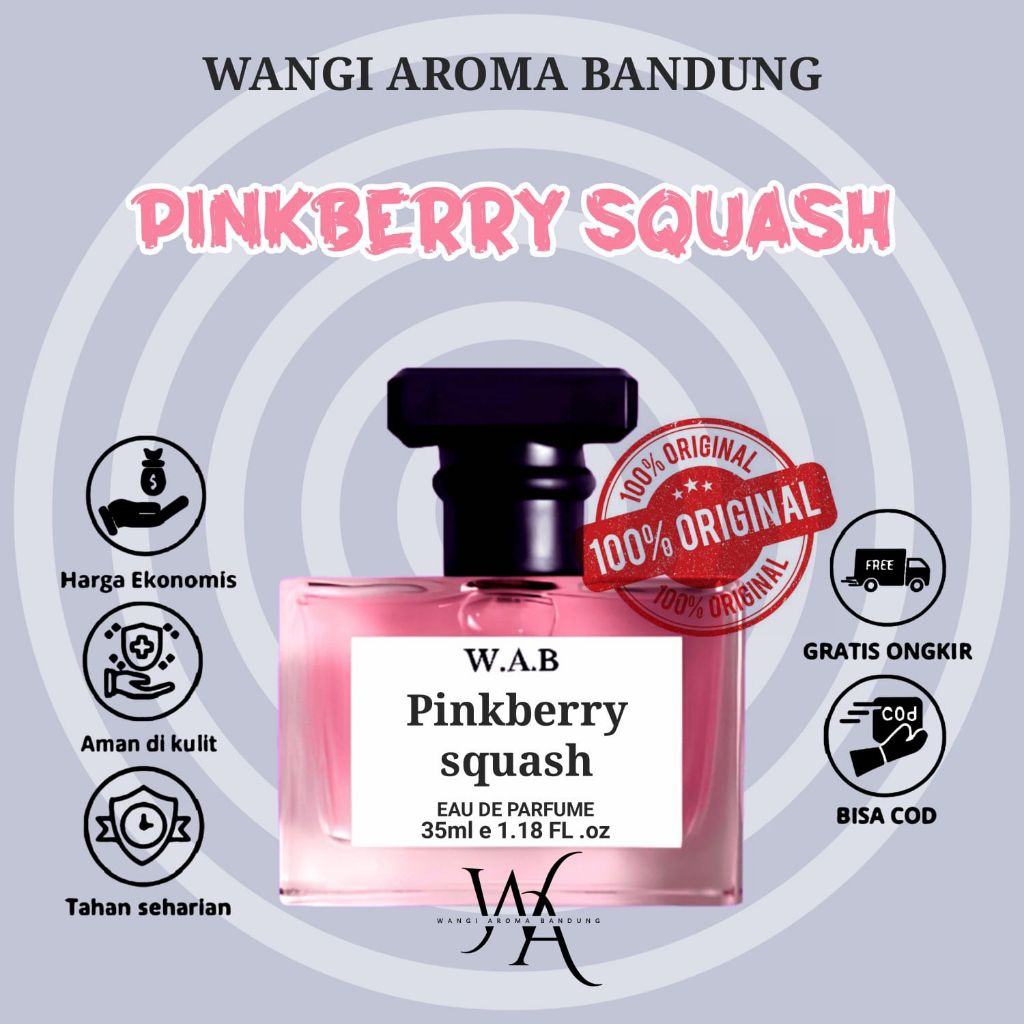Trending Parfume W.A.B Aroma pink berry parfume wangi Fresh,Segar, Mewah,Lembut parfume wanita tahan
