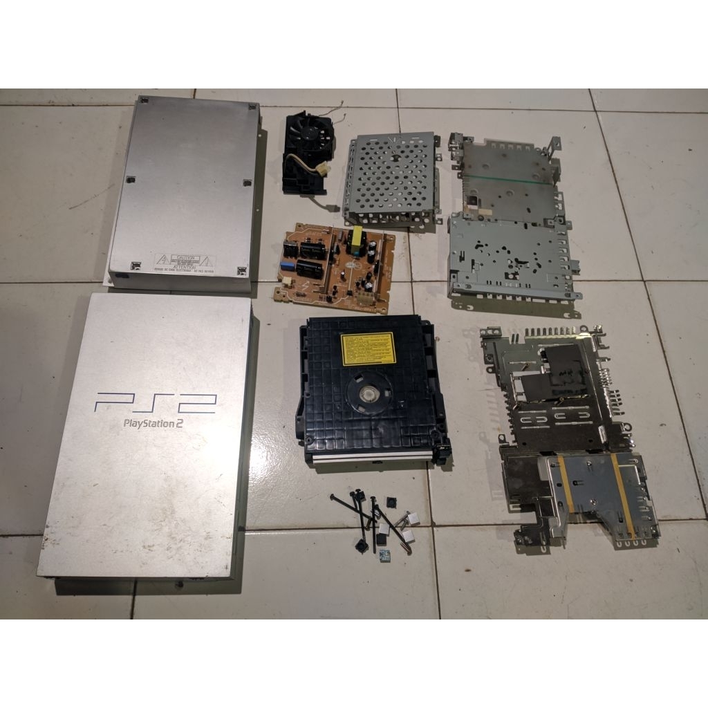 Casing ps2 fat seri 5 warna silver full set