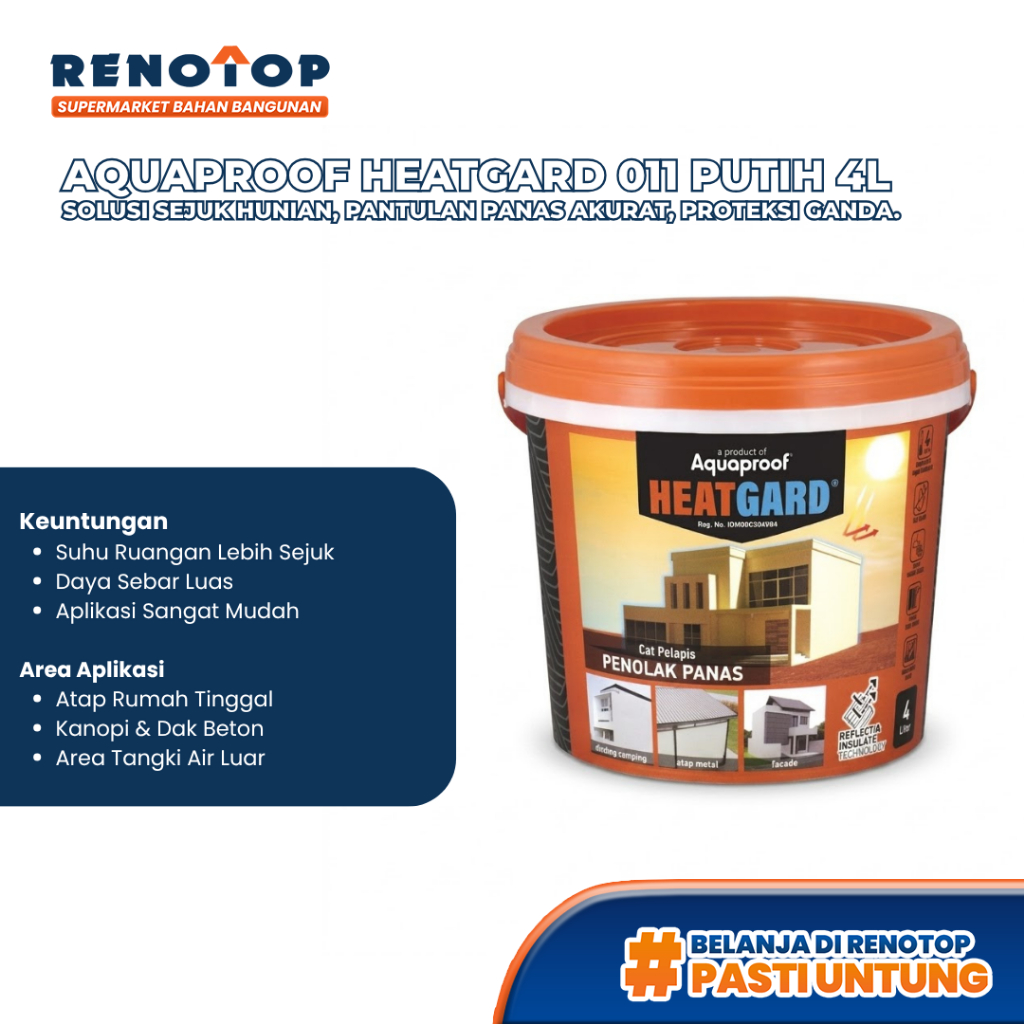 Renotop Aquaproof Heatgard Cat Pelapis Penolak Panas Pilihan Kemasan