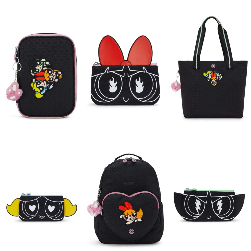 Kipling Japan Original Powerpuff Girls Backpack Tas Wanita Tas Sekolah Tas Kuliah Tote Bag Pouch