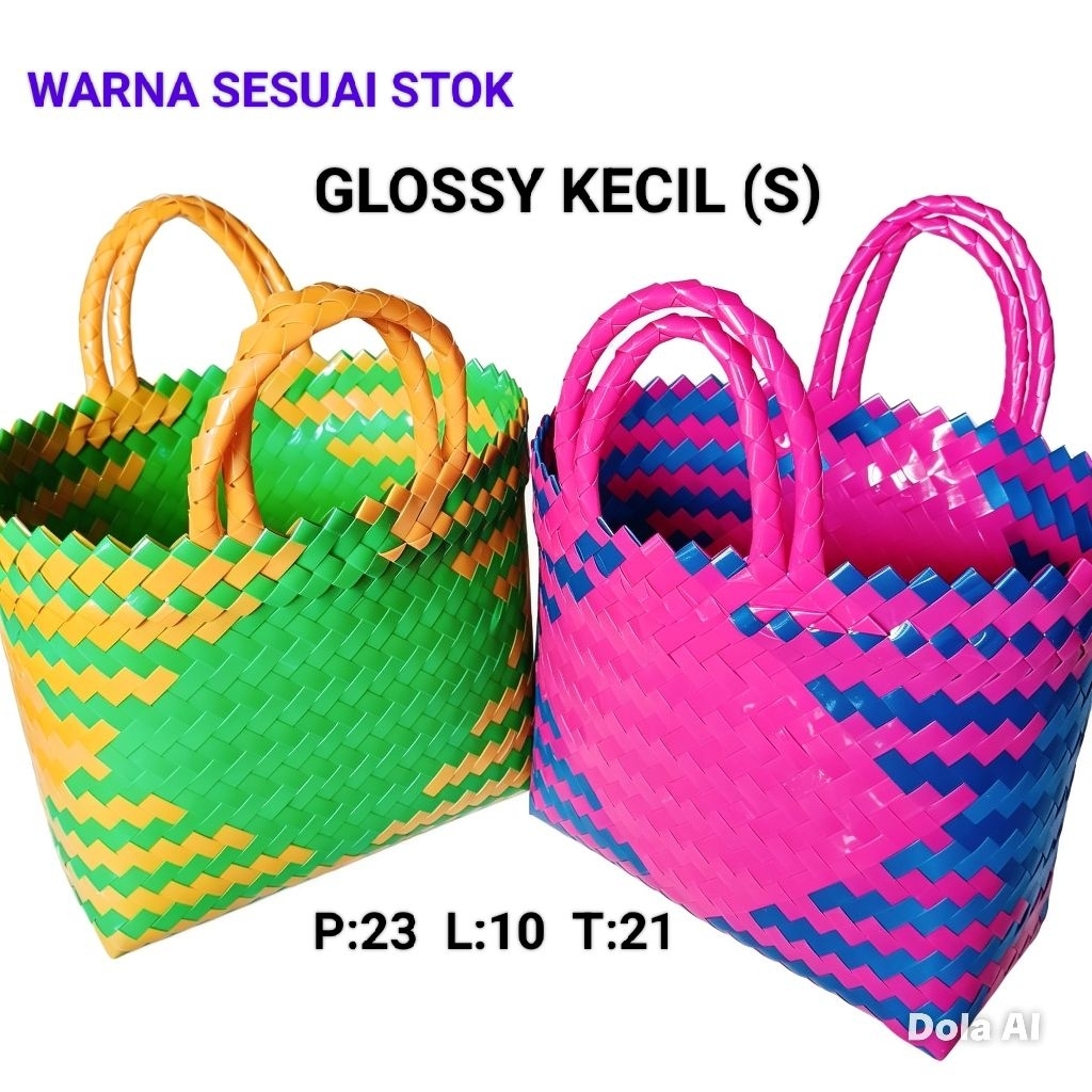 Tas Anyaman GLOSSY KECIL / Tas anyaman kaca  glossy/Tas sembako/Tas parhell/Tas glossy ukuran kecil