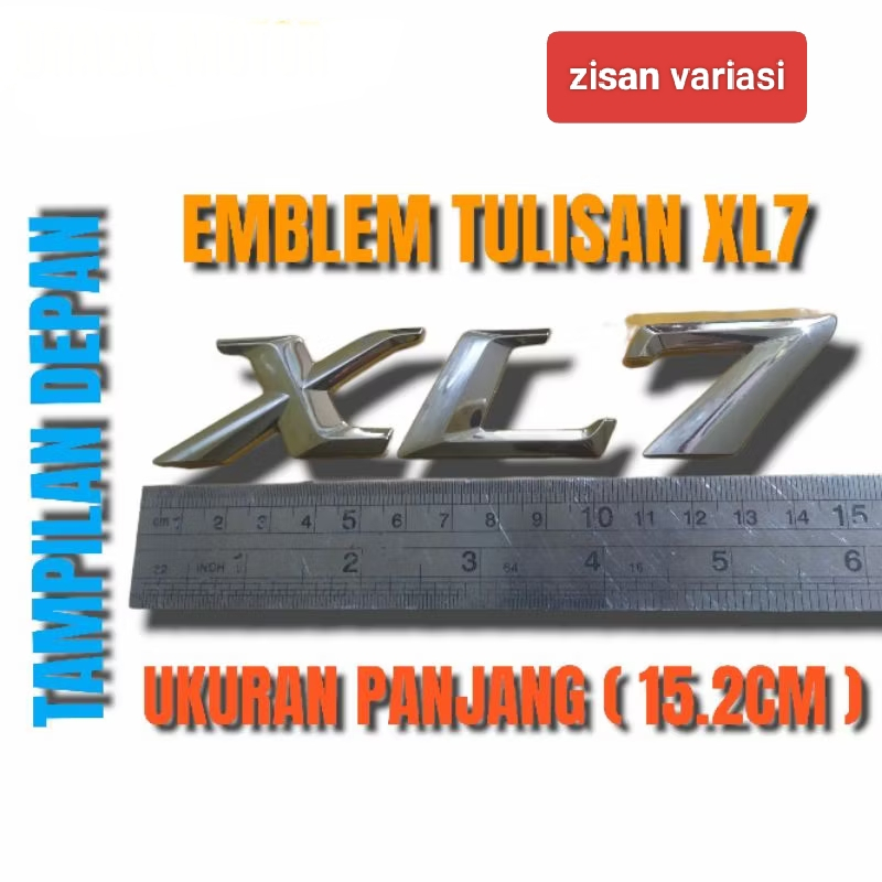 Emblem Tulisan XL7 Chrome Original Suzuki XL7 // Emblem Tulisan XL7 Chrome Original Bagasi Belakang 