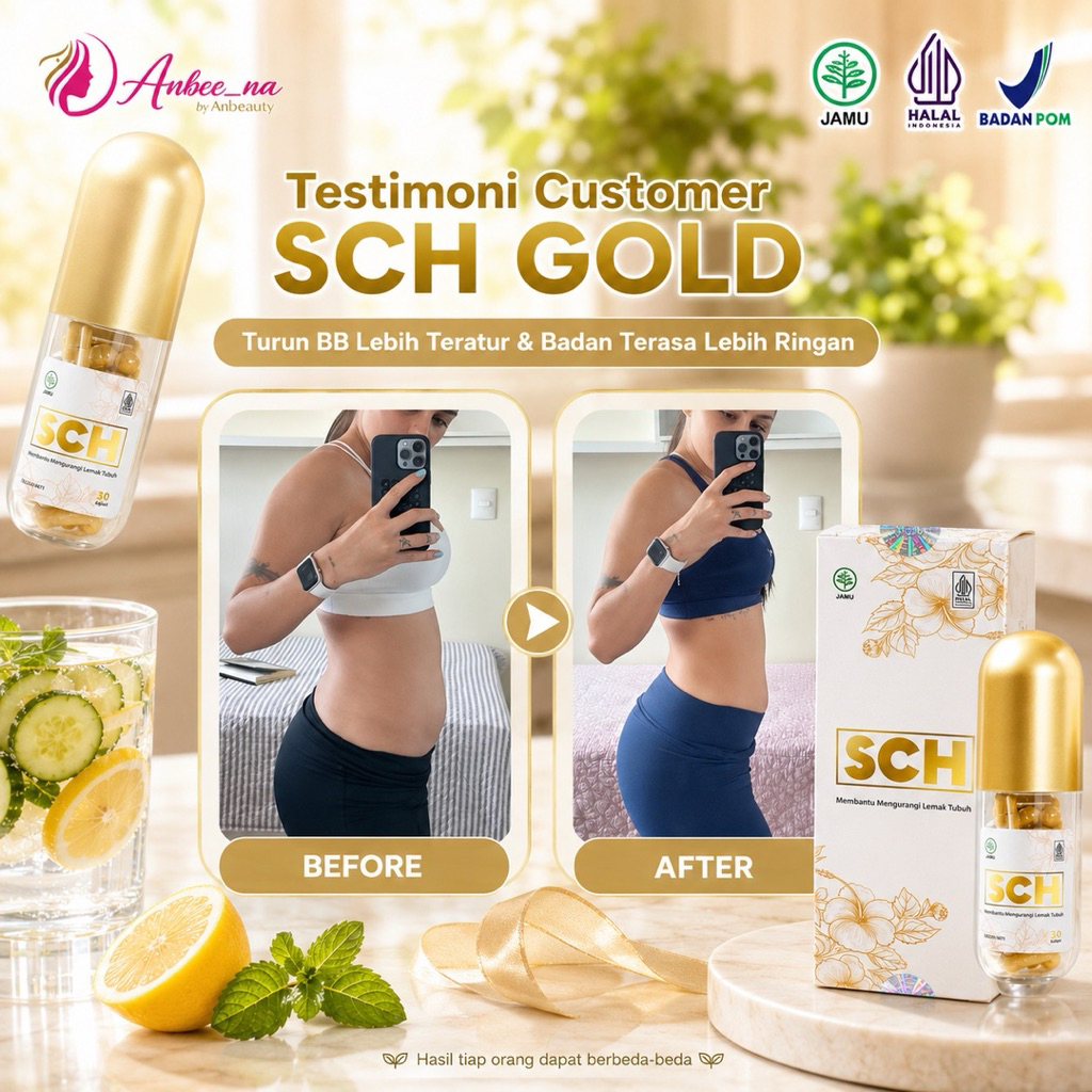 SCH Gold Detoxslim | SCH Slimming Capsule Herbal Anbeauty Andayani nasa | slimming detox premium sli