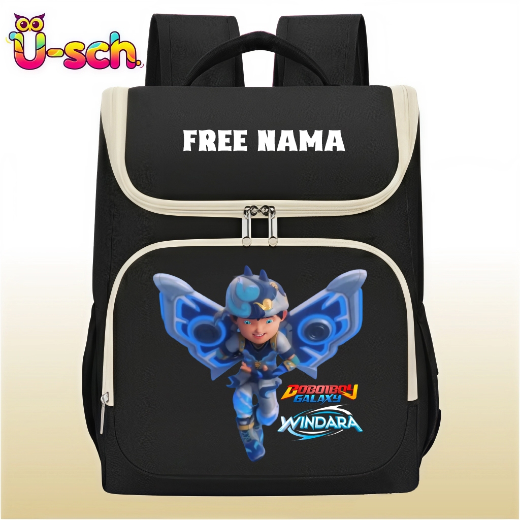 Tas Ransel Anak Boboiboy Beliung Galaxy Windara Gratis Custom Nama Tahan Air