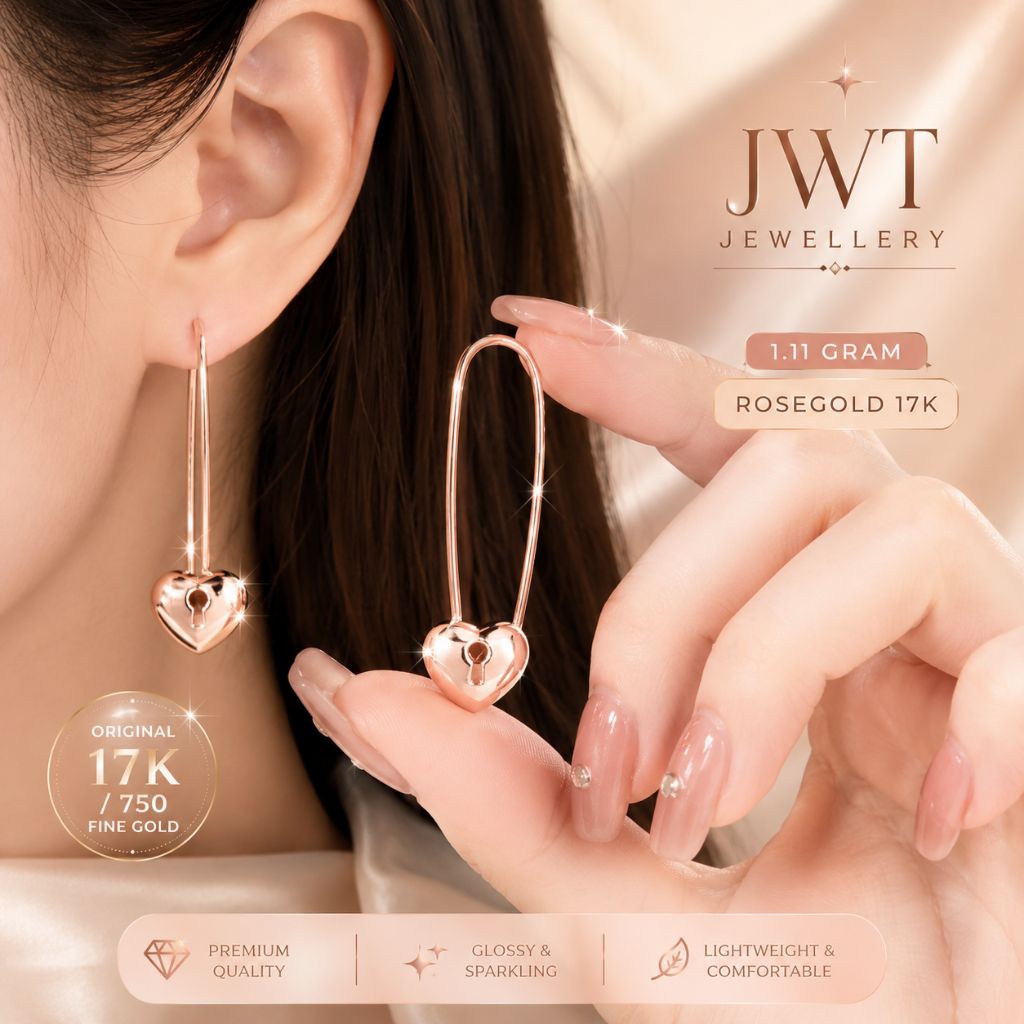 GIWANG ANTING JEPIT EMAS MODEL PENITI SAFETY PIN KENDALL JENNER CANTIK KEREN RINGAN MURAH
