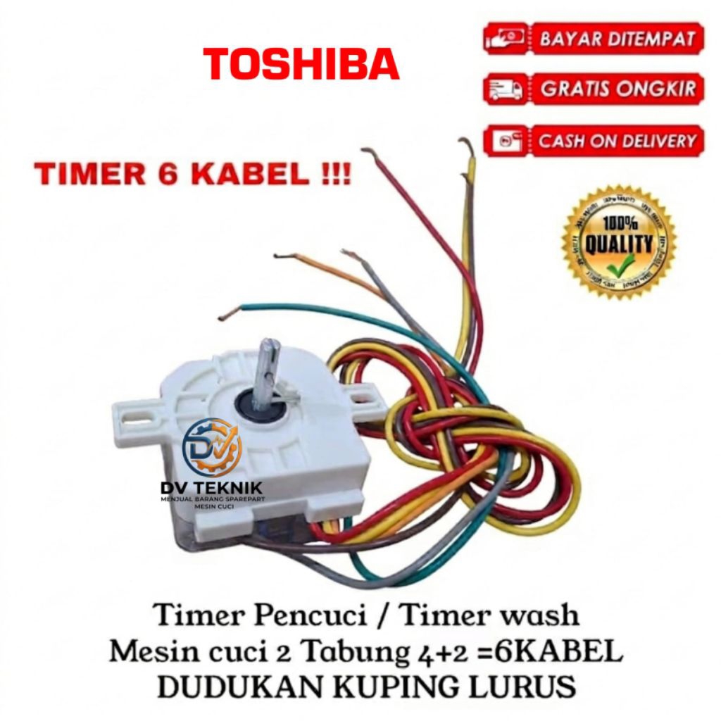TIMER WASH TIMER PENCUCI 6 KABEL MESIN CUCI TOSHIBA 2 TABUNG BERKWALITAS