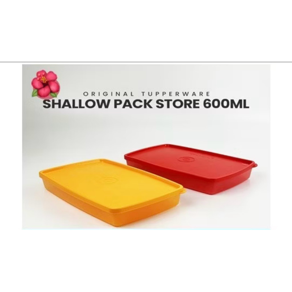 Tupperware shallow pak n stor 600ml tempat wadah kue frezzer kulkas