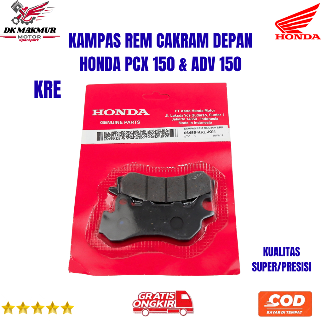 Kampas Rem Cakram Depan Honda PCX 150 Ori & ADV 150 / Kampas Rem Honda ADV 150 - KRE