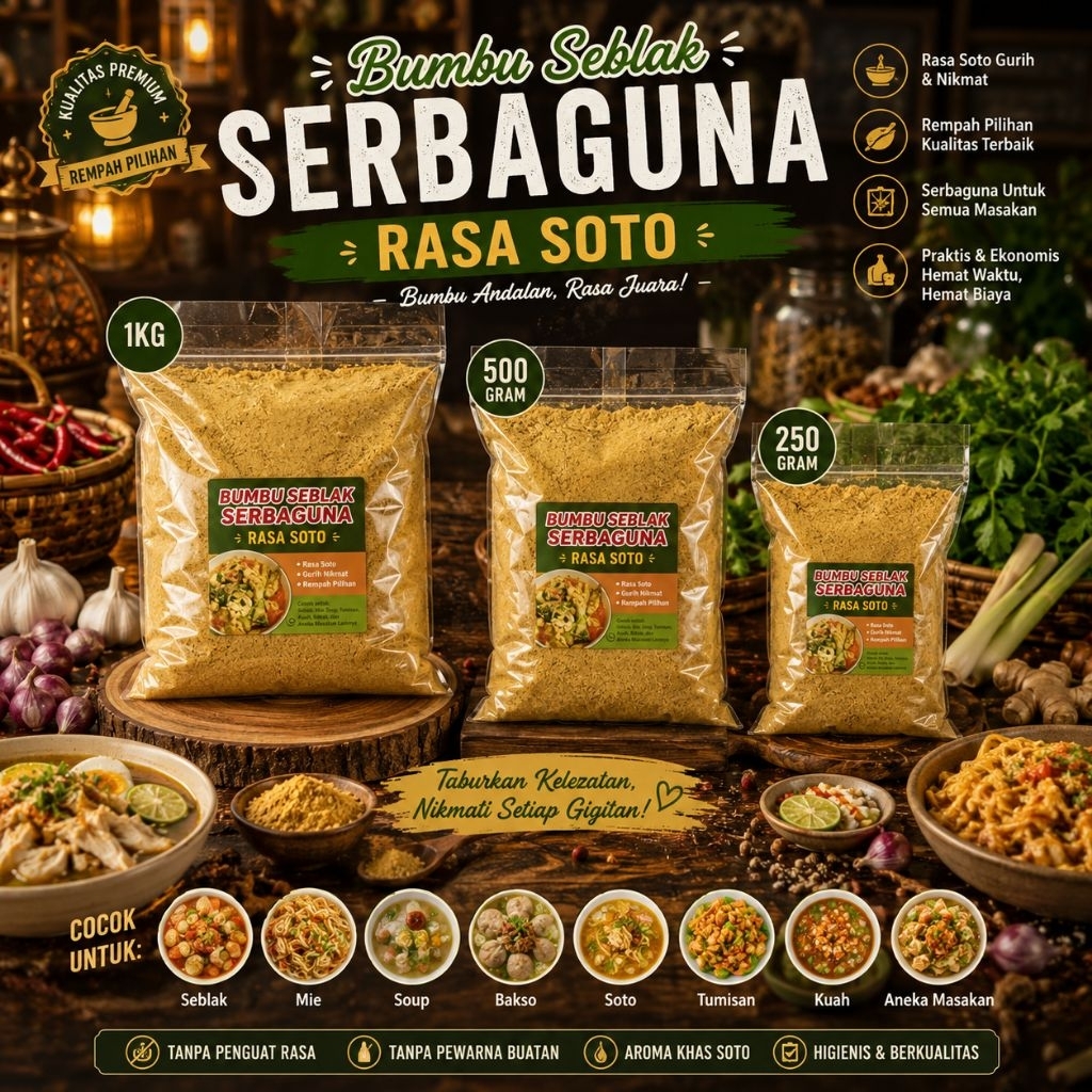 1kg bumbu seblak,bumbu penyedap racikan untuk seblak dg cirikhas wangi soto dan ada wangi kencur ny