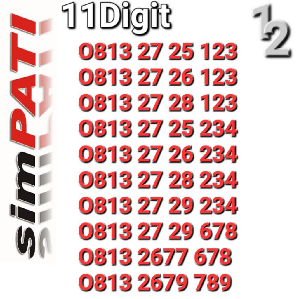 NOMOR SIMPATI 11DIGIT - NOMOR 11DIGIT 999x